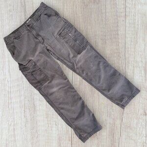 CARHARTT Mens Gray 103574 Canvas Rugged Flex Relaxed Fit Cargo Work Pant 36 x 32